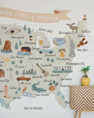 Around America Map Wallpaper